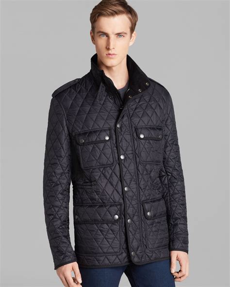 burberry brit mens black diamond quilted jacket|quilted burberry jacket outlet store.